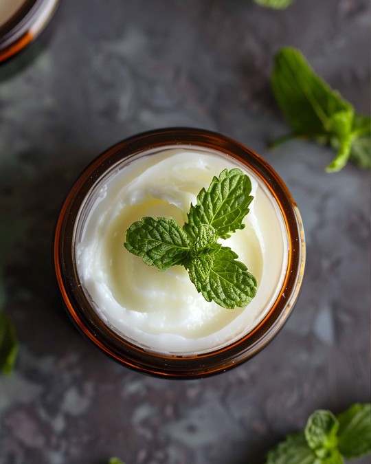 A jar of Peppermint Foot Rub Cream open